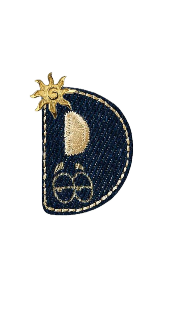 Embroidered letter D patch